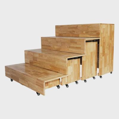 实木合唱台可台教室学校拍照指挥台一体套装伸缩可移动演唱推拉