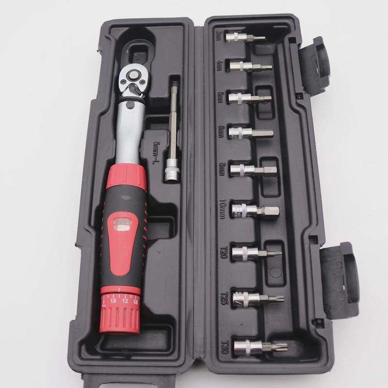 预置式扭矩扳手1/42-24N.m15件套可调扭力扳手预置力矩扳手