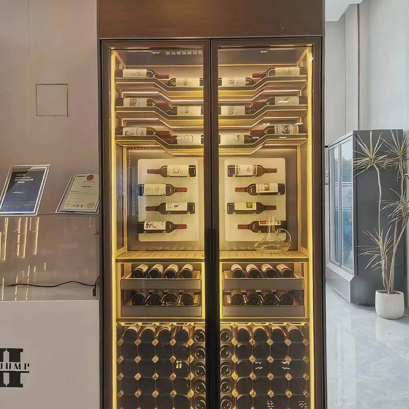 高端会所不锈钢酒架白酒展柜酒窖酒红酒架恒温酒柜现代轻奢庄定制