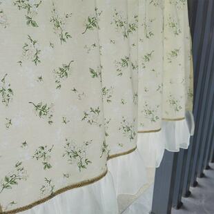 37N美式 遮光小窗帘免打孔厨房短帘半帘不透人魔术贴半截阳台遮挡