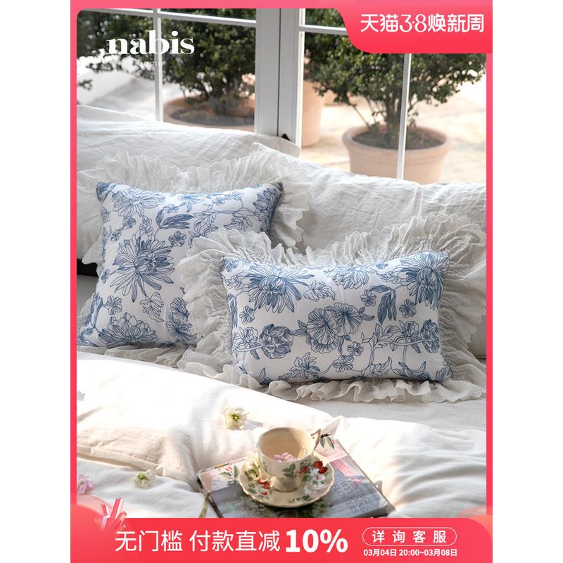 0wyv感花抱枕|法式田园复古|小清新靠枕绣花靠垫氛围浮腰枕