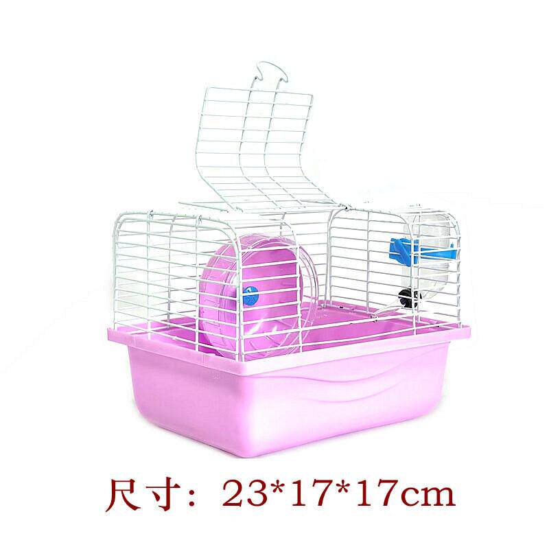 厂家直销手提笼仓鼠用品单层别墅外带笼金丝熊笼仓鼠笼子小田园笼