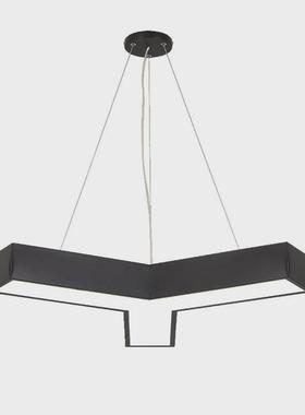 LEDY字造型灯创意人字形办公室吊灯健身房网咖店铺商场工业风灯具