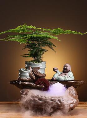 新中式创意摆件流水喷泉招财家居客厅开业乔迁开业礼品