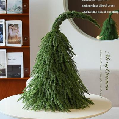 热销跨境歪加密桌面pe圣诞树迷你圣诞树摆件魔法仿真脖圣诞树布置