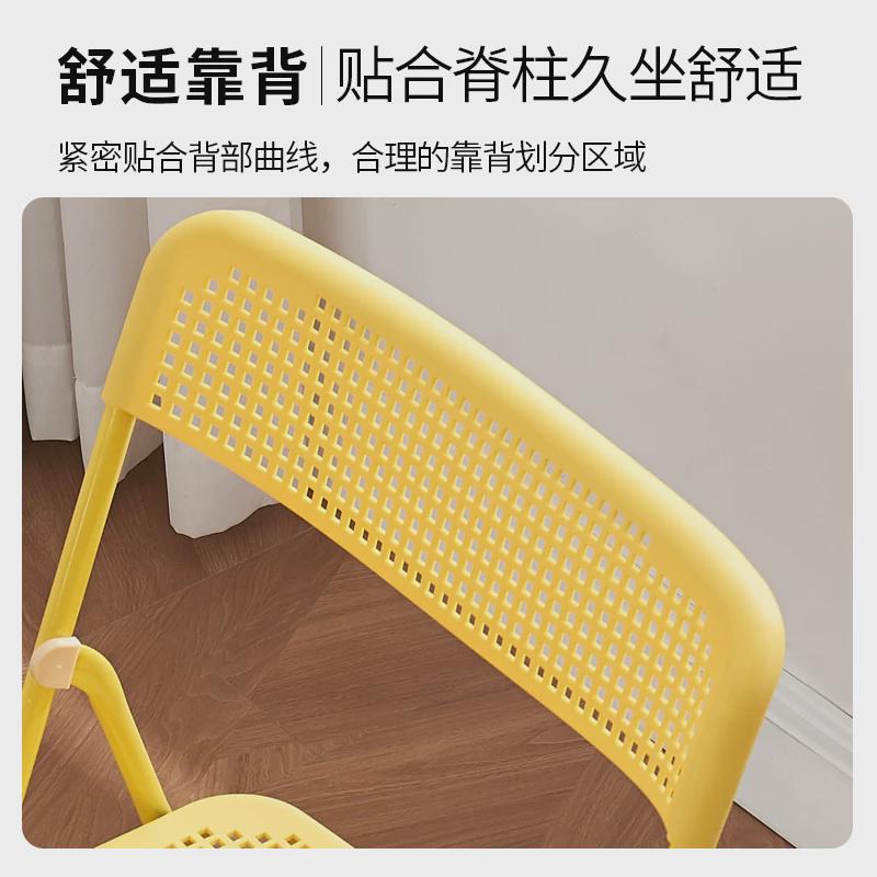 餐椅家用客厅凳子靠背简约塑料折叠椅轻奢高级感餐桌椅子2024新款