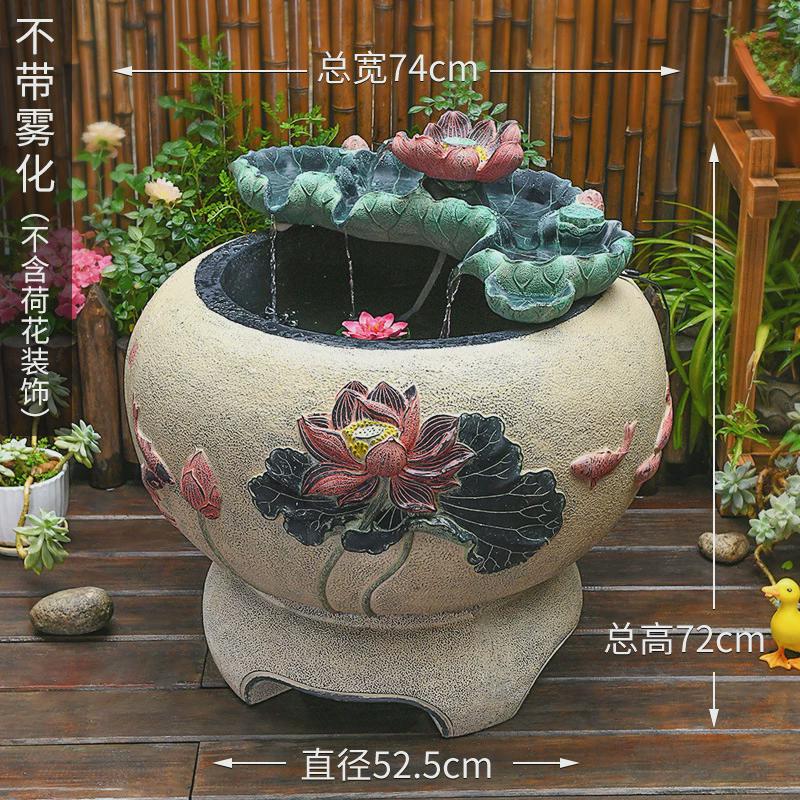 A524庭院流水摆件循环水户外鱼缸阳台小鱼池造景电视柜旁落地假山