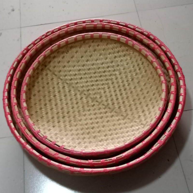 手工竹竹篮 簸箕 匾 竹筛子 竹器 晾晒大竹匾 深款茶新款