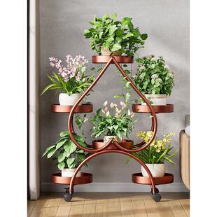 花架子置物架阳台铁艺花架高级感心型客厅2024新款轻奢落地式月季