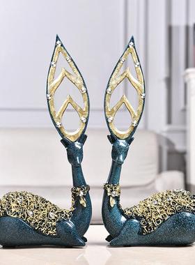 树脂情侣欧式工艺品鹿摆件家居装饰品酒店创意商务摆设