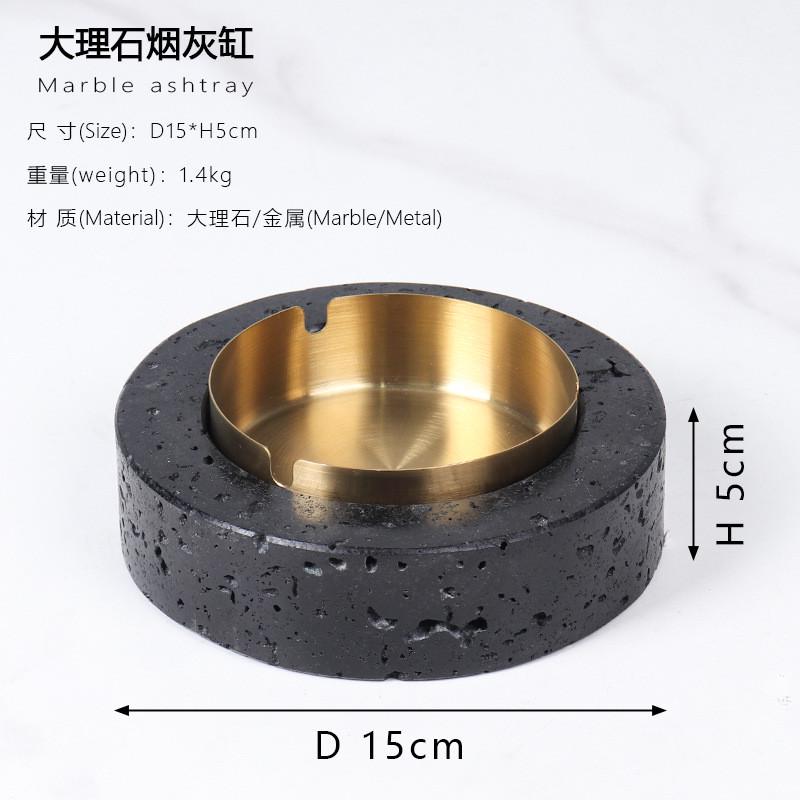 新中式不锈钢个性烟灰缸创意桌面酒店办公室家用客厅烟盅装饰摆件