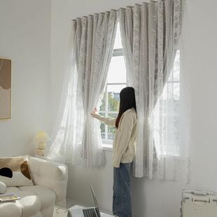 热销全遮光窗帘出租屋卧室飘窗免打孔安装魔术贴粘贴式遮挡小窗户