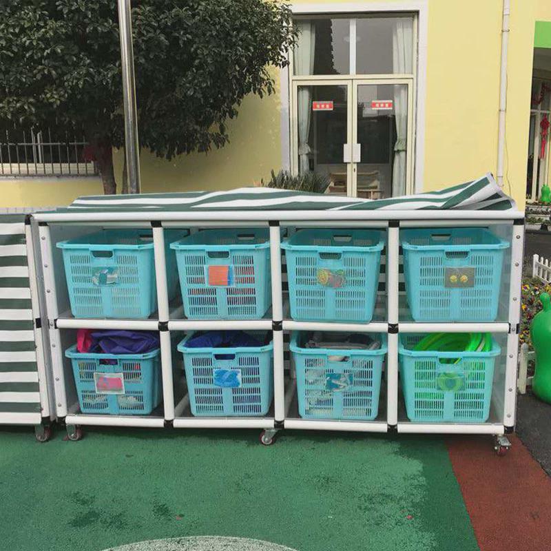 新款幼儿园户外器材收纳架儿童雨篷玩具储物柜大型积木带室外车子