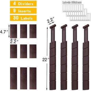 源头工厂竹制伸缩隔板抽屉整理分隔隔板竹制伸缩条收纳整理器