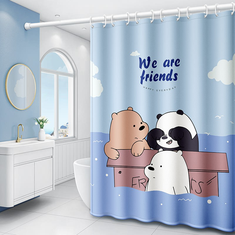 卫生间浴帘套装免打孔隔断浴室防水布洗澡间淋浴防霉挂帘高档门帘,家庭/个人清洁工具,浴帘,淘宝优惠券,粉丝福利购,淘宝优惠卷