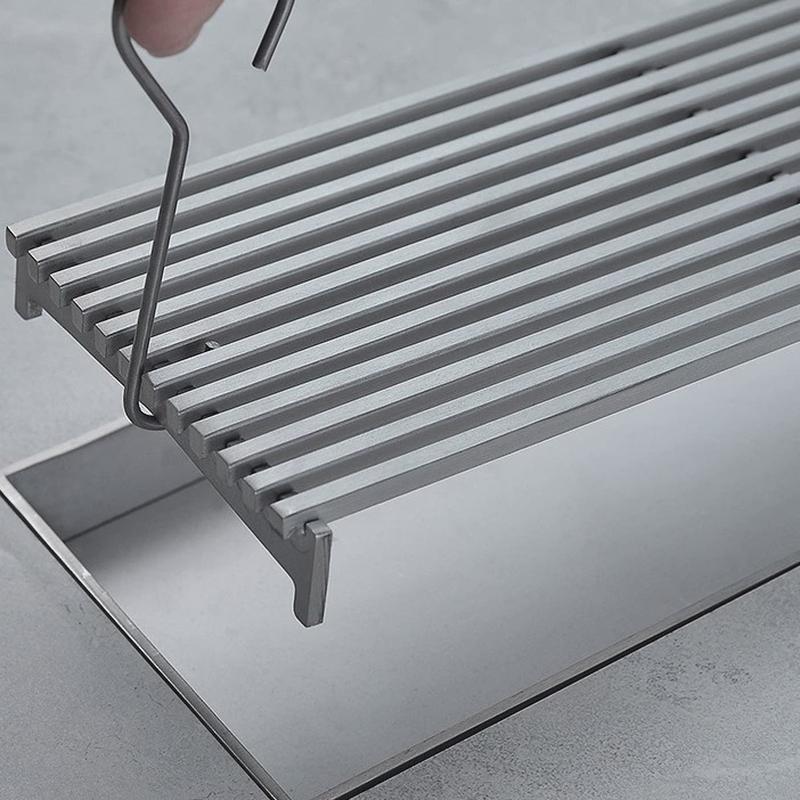 热销80宽地漏防臭304不锈钢长条形卫生间浴室加长花园庭院户外大