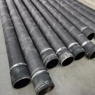 排水管大口径胶管胶管吸排钢丝骨架橡胶软管带法兰夹布输水