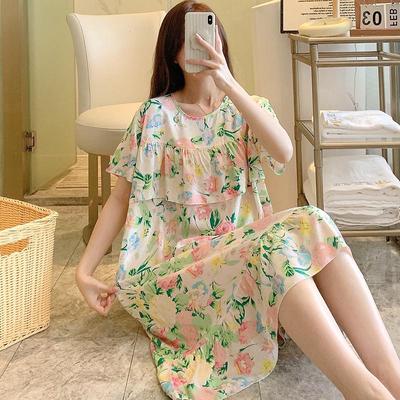 防凸点年轻人棉绸裙子温柔大方奢高级适合出游拍照的睡裙女夏大码