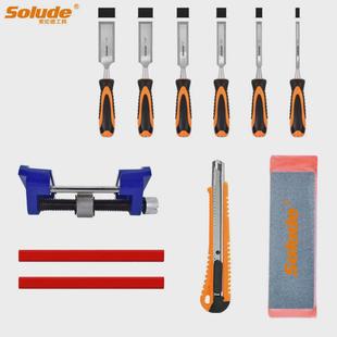 热销索伦德热卖商品11件套家用铬钒特钢穿心手柄木工凿套装
