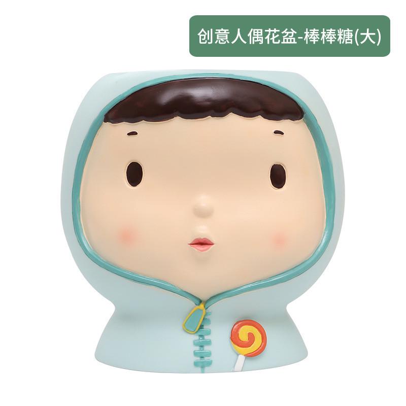 阳台卡通人偶园艺花盆创意pvc搪胶多肉花盆微景观日式装饰品摆件