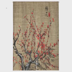 隔断帘半帘商用餐厅防油烟免打孔家用布门帘定制饭店厕所 直线中式