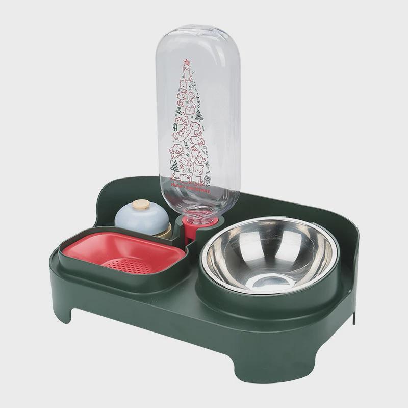 高脚宠物用品双碗猫咪自动饮水器喝水碗狗食盆防打翻陶瓷狗大容量
