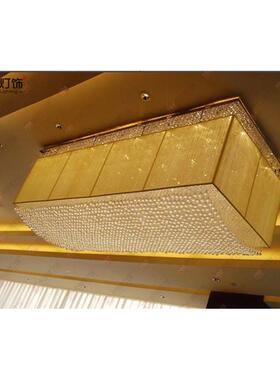 非标定制灯具酒店工程灯大型长方形现代水晶灯豪华大堂水晶吸顶灯