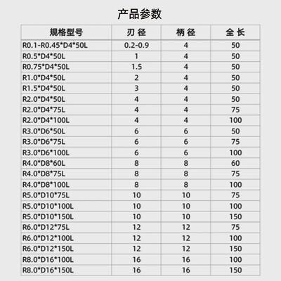 厂家直销CVD硬合金金刚石专用铣刀CNC机用钨钢涂层石墨球刀