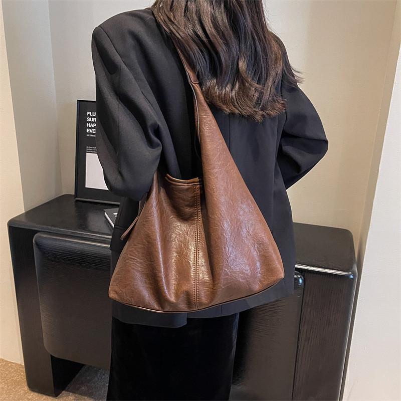 复古通勤子母包女包包2025新款潮时尚单肩托特包百搭大容量腋下包