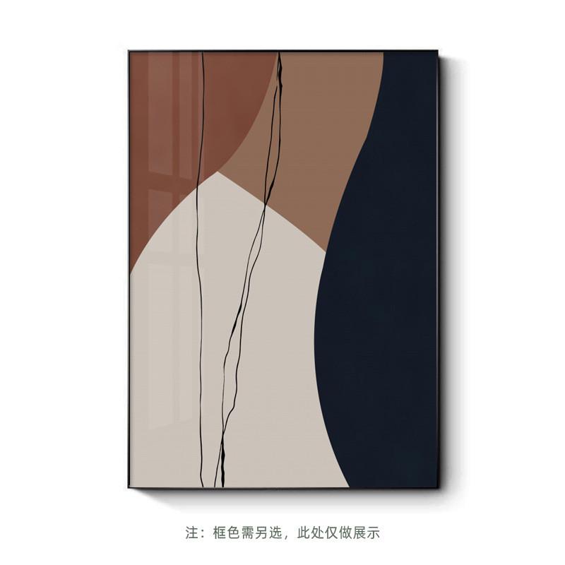 莫兰迪客厅装饰画定制沙发背景墙大幅落地画几何抽象玄关挂画定做