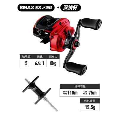 阿布新款Bmaxsx水滴轮b5微物打黑雷强鳜鱼泛用海钓全金属远投渔轮