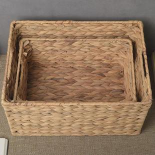收纳篮桌面藤编葫芦草杂物收纳筐整理箱子草编收纳筐收纳儿童玩具