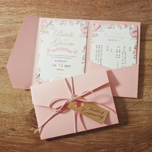 请帖婚礼2022欧式个性结婚请柬西式婚庆喜帖打印商务韩式厂家直销
