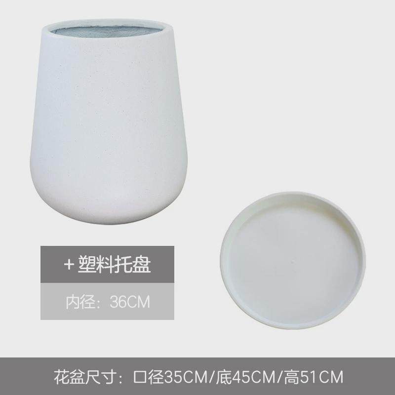 客厅落地特大号花盆创意庭院大型植物盆器个性简约超大种树盆黑色