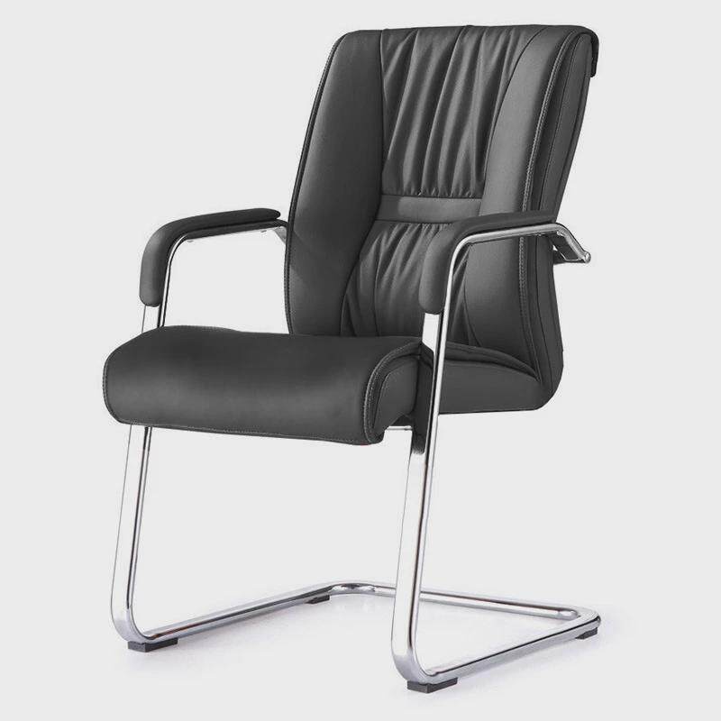 会议室座椅皮质电脑椅培训开会加厚椅凳子弓形人体工学办公室椅子