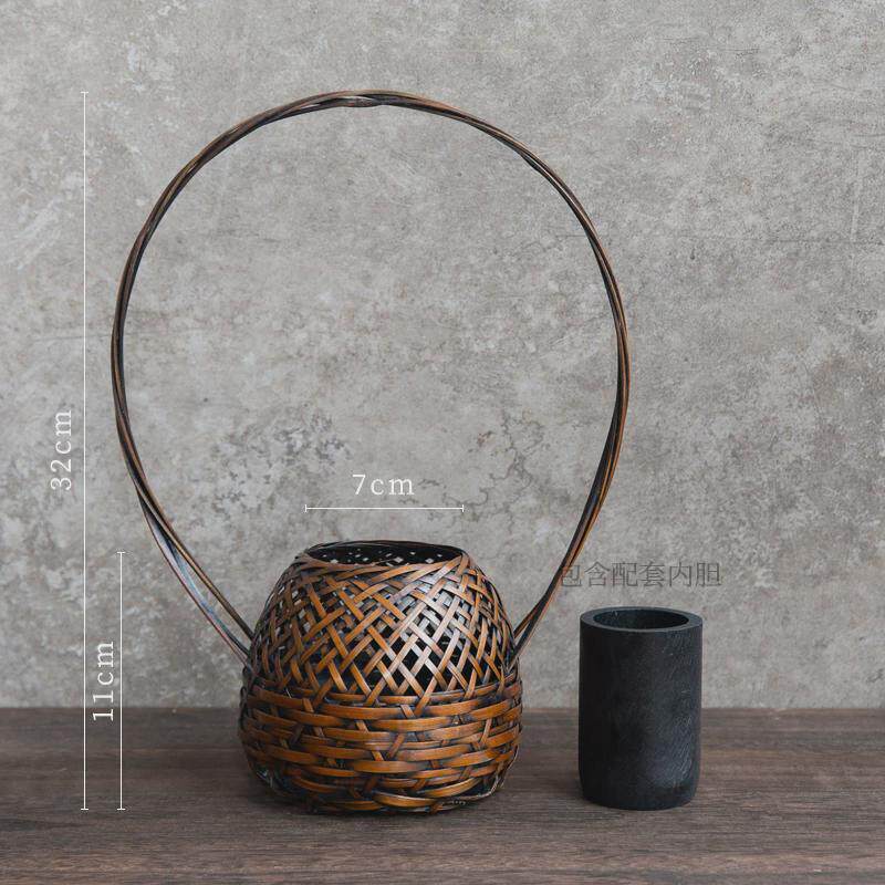 手工编织小花艺摆件篮子竹编花瓶花器禅意中式日式插花器皿花篮篮,鲜花速递/花卉仿真/绿植园艺,花盆,淘宝优惠券,粉丝福利购,淘宝优惠卷