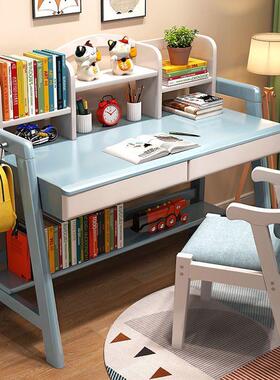 z%儿童实木书桌一体学生写字台小户型可升降学习桌椅子套装家用组