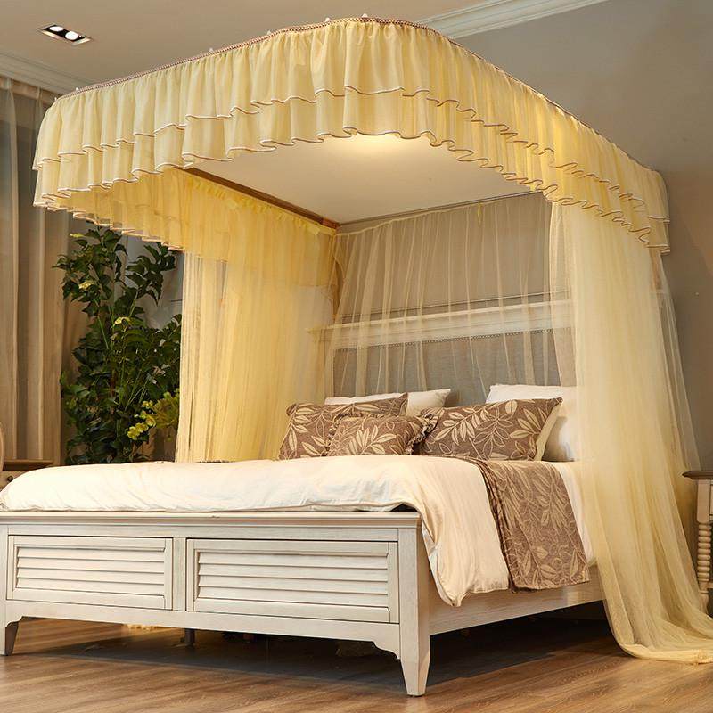 37n2024新款家用u型轨道导轨蚊帐落地三开门加密加厚1.5米1.8m床,床上用品,蚊帐,淘宝优惠券,粉丝福利购,淘宝优惠卷