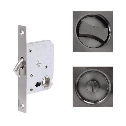 方形隐形门锁旋钮移门锁嵌入式通道暗门锁趟门不锈钢隐藏式推门锁