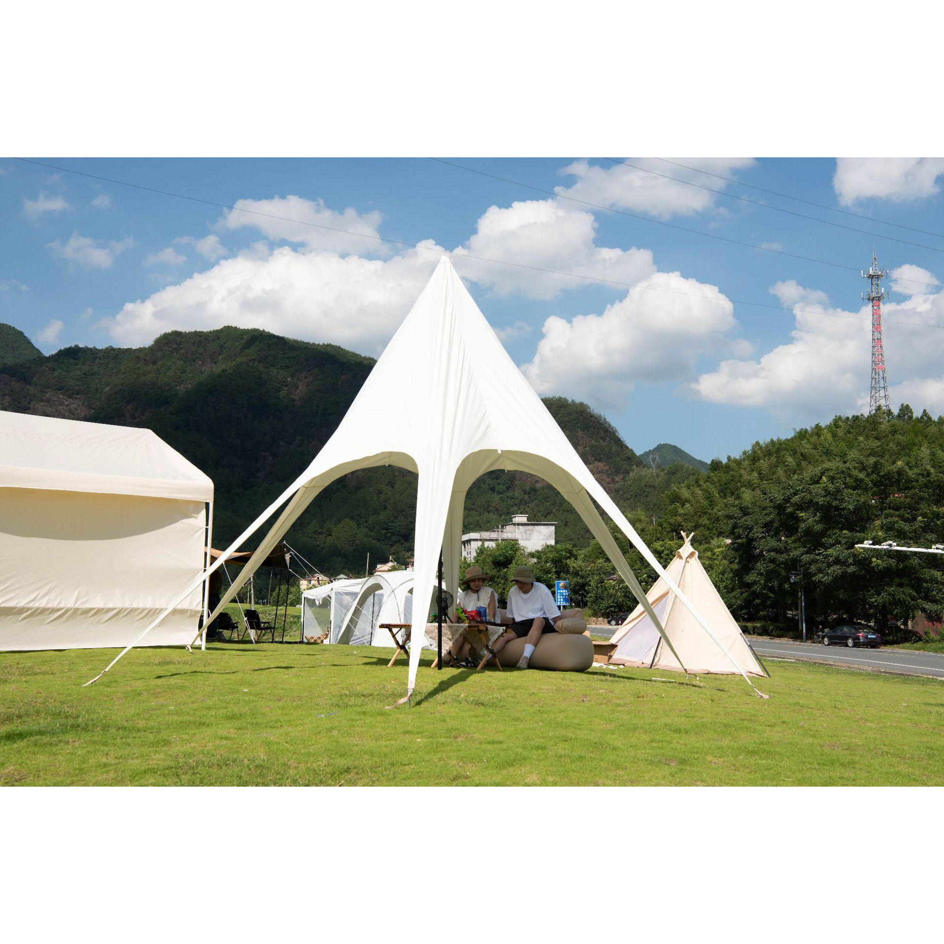 户外天幕万重山野餐三峰户外防雨防晒露营地天幕超大多人便携凉棚