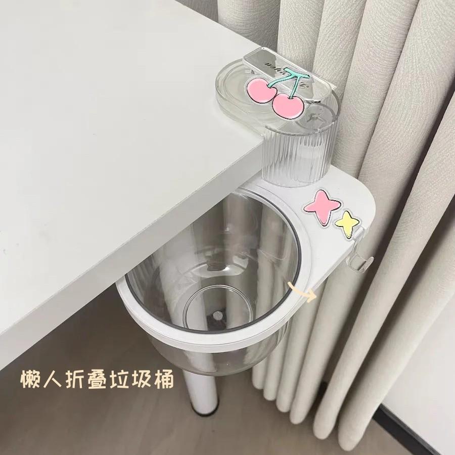 吸盘桌边垃圾桶可旋转办公桌面迷你收纳盒新款家用餐桌书桌废纸篓
