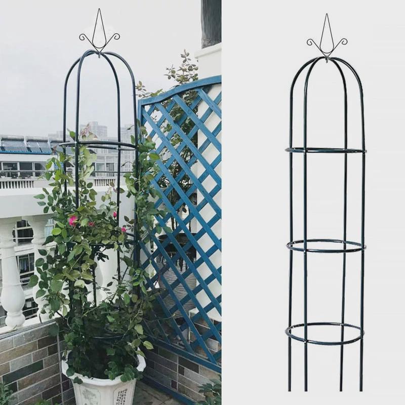 阳台盆花架爬藤架月季铁线莲户外柱形欧式花架铁艺载花支撑架室内
