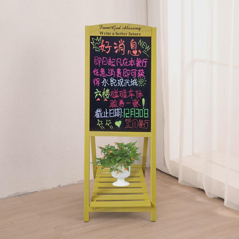 木制立式花架小黑板店铺用手写展示牌商用广告牌户外门口摆摊促销
