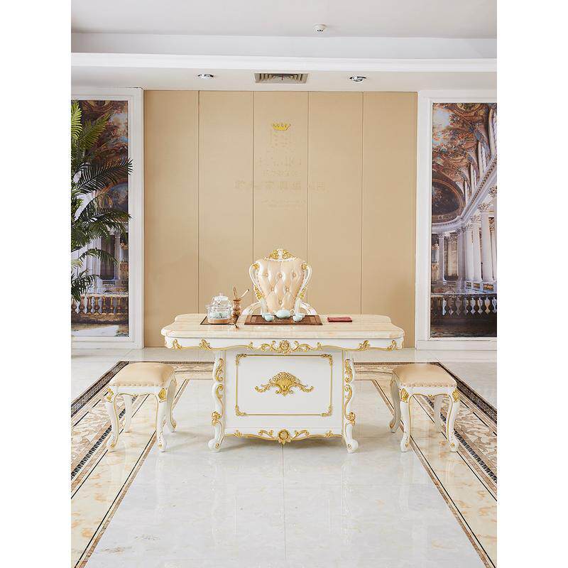 欧式小茶台桌椅组合家用实木茶具茶道茶台功夫茶桌白色阳台喝茶桌
