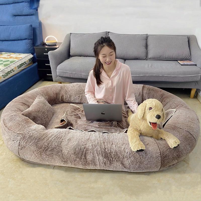 HumanDogBed可拆洗狗窝超大号人狗床懒人沙发巨型狗窝猫狗床