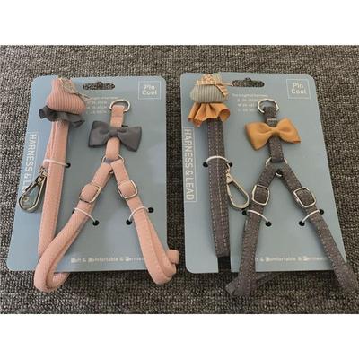 日系可爱手工猫咪牵引绳狗狗胸背带小型犬牵泰迪博美贵宾外出狗绳