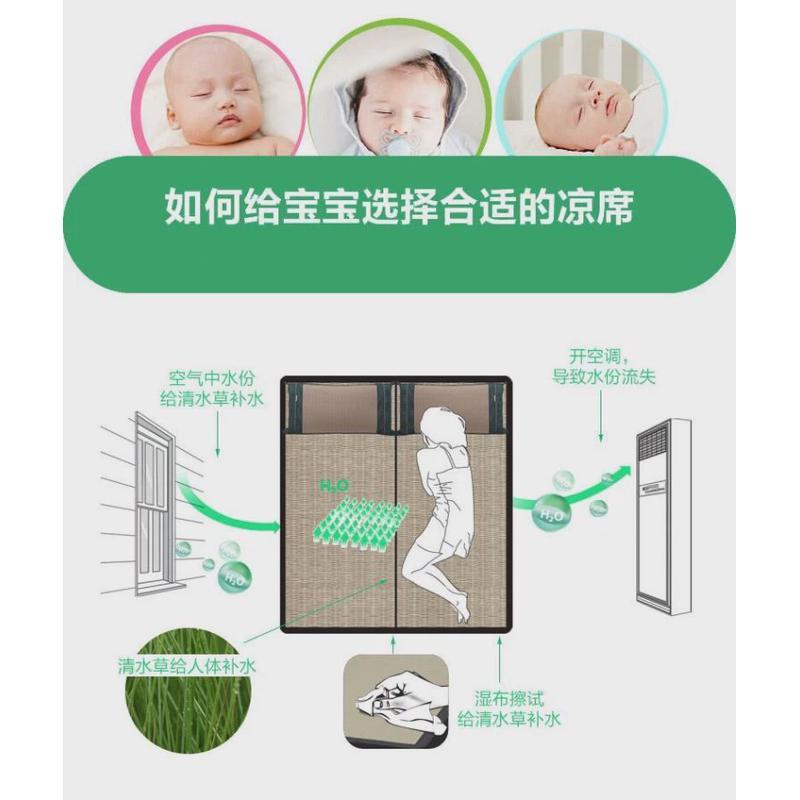 AZA3蔺草席1.8m双人床1.5米芦苇1.2单天然兰草编凉席垫子折叠1.35