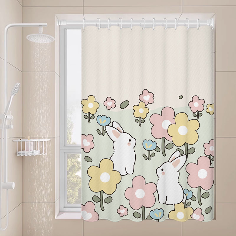 kt卫生间防水窗帘浴室防走光遮挡帘免打孔出租房小窗户透光不透人