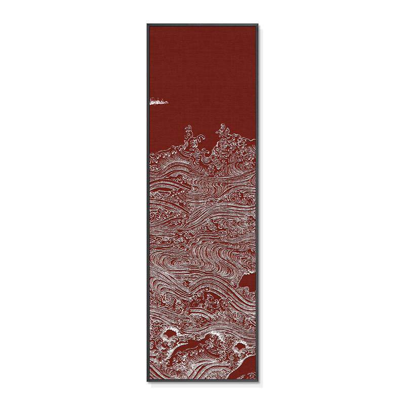 玄关餐厅高档浮雕红色壁画客茶室酒店书房中堂新中式多联装饰挂画