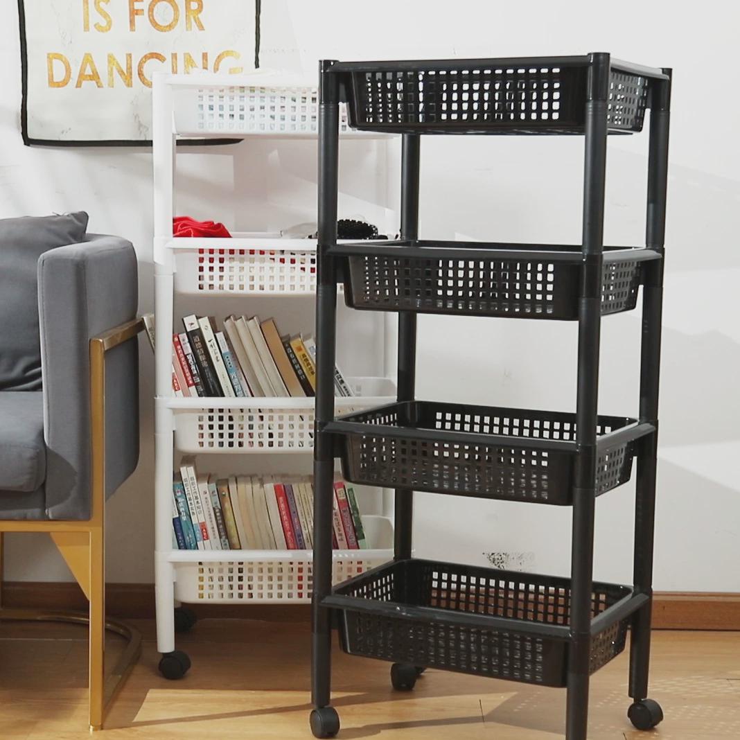 式移动多层厨房置物架落地夹缝收纳置物架缝隙推车可收纳置物架